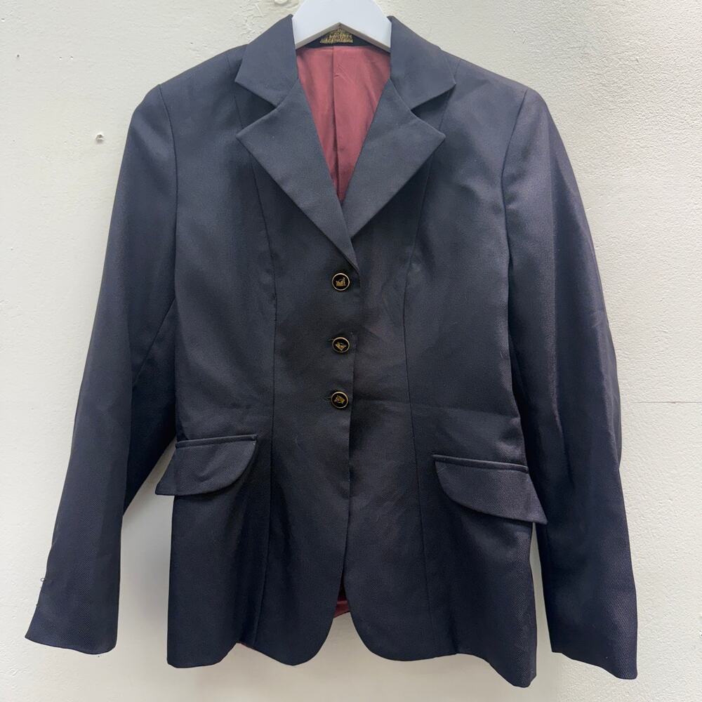 Vintage Foxwood MFG Livery Size 14 Black Equestrian Riding Apparel Show Jacket